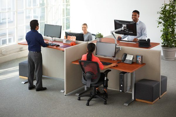 The human body is not designed to remain in the same position for hours at a time. Adjustable height workcenters address this need to move and allow the user to change position frequently throughout the day. They are the foundation for any ergonomically equipped workspace and can be the single most effective means of achieving flexibility, maximizing comfort and increasing productivity in any office environment.