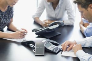 Mandatory Credit: Photo by OJO Images / Rex Features ( 1293977a ) MODEL RELEASED Business people talking on conference call VARIOUS