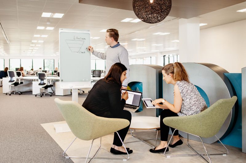 Curved Chairs and a smart board meeting